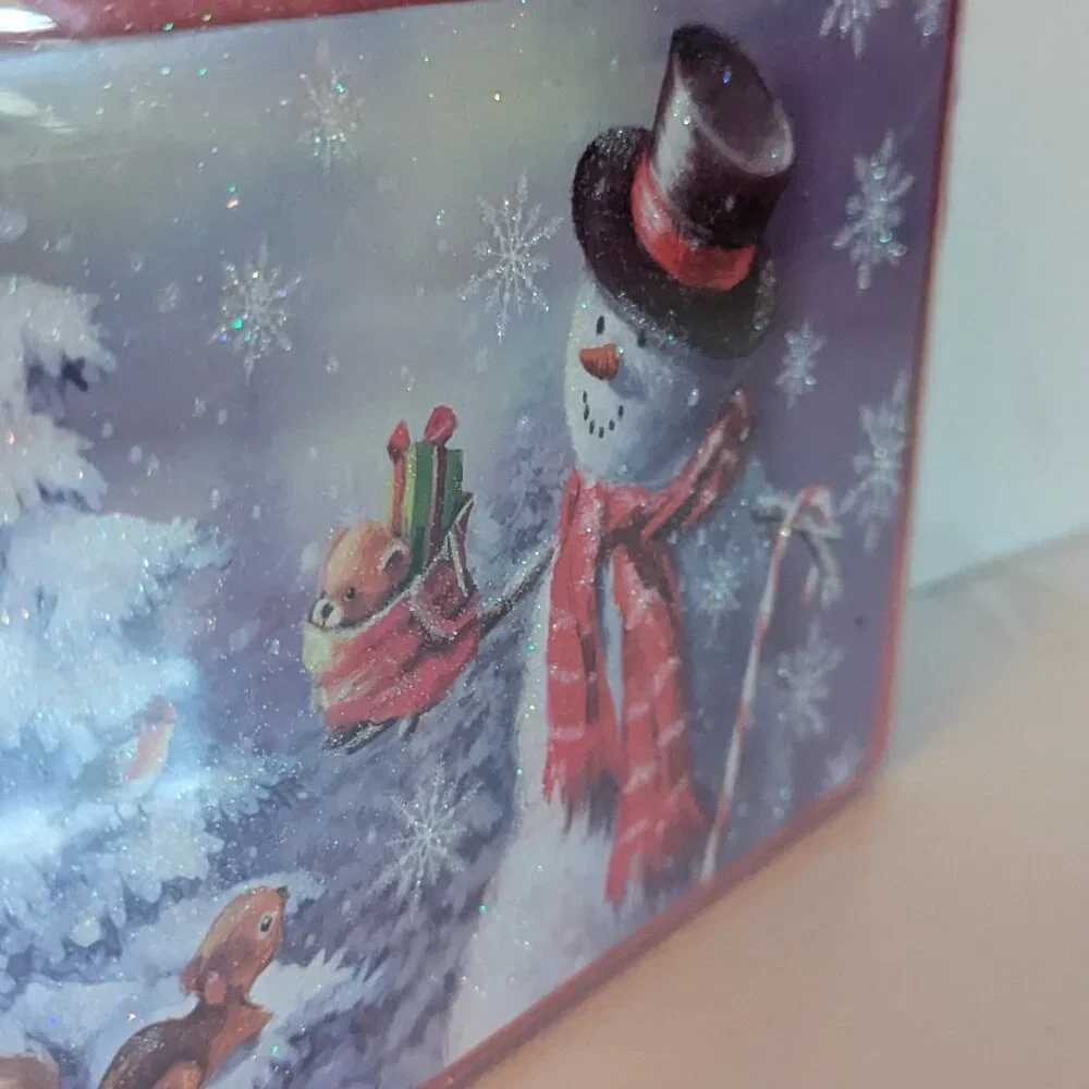 NWT 16 Glitter Snowman Christmas Cards American Greetings Sealed Box Holiday NIB